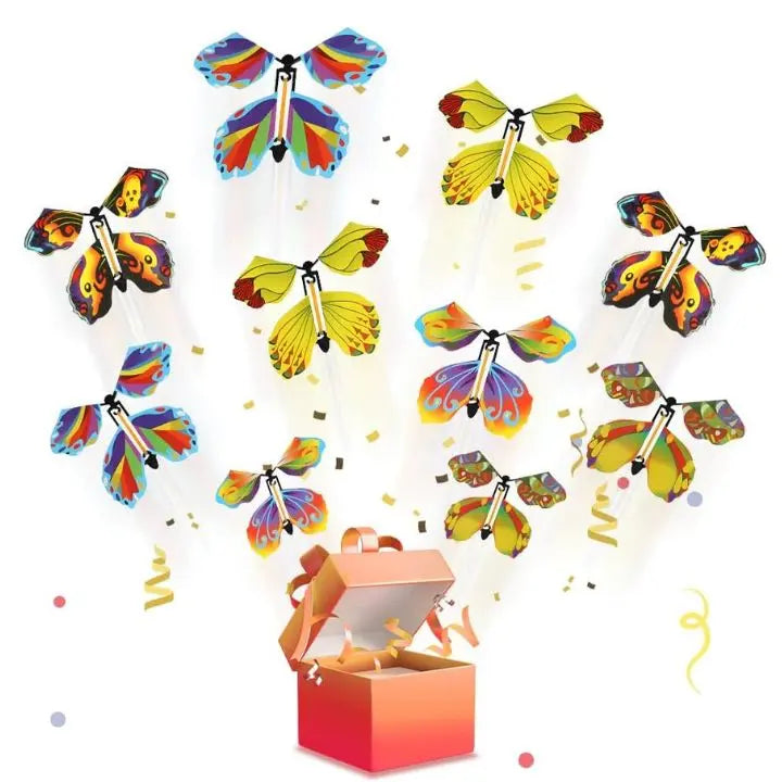 Wind-Up Paper Butterflies for Cards and Gift Boxes – 15-Pack Reusable Surprise Inserts for Birthdays, Parties, Celebrations