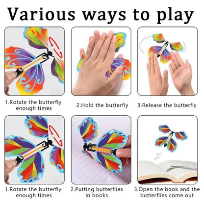 Wind-Up Paper Butterflies for Cards and Gift Boxes – 15-Pack Reusable Surprise Inserts for Birthdays, Parties, Celebrations