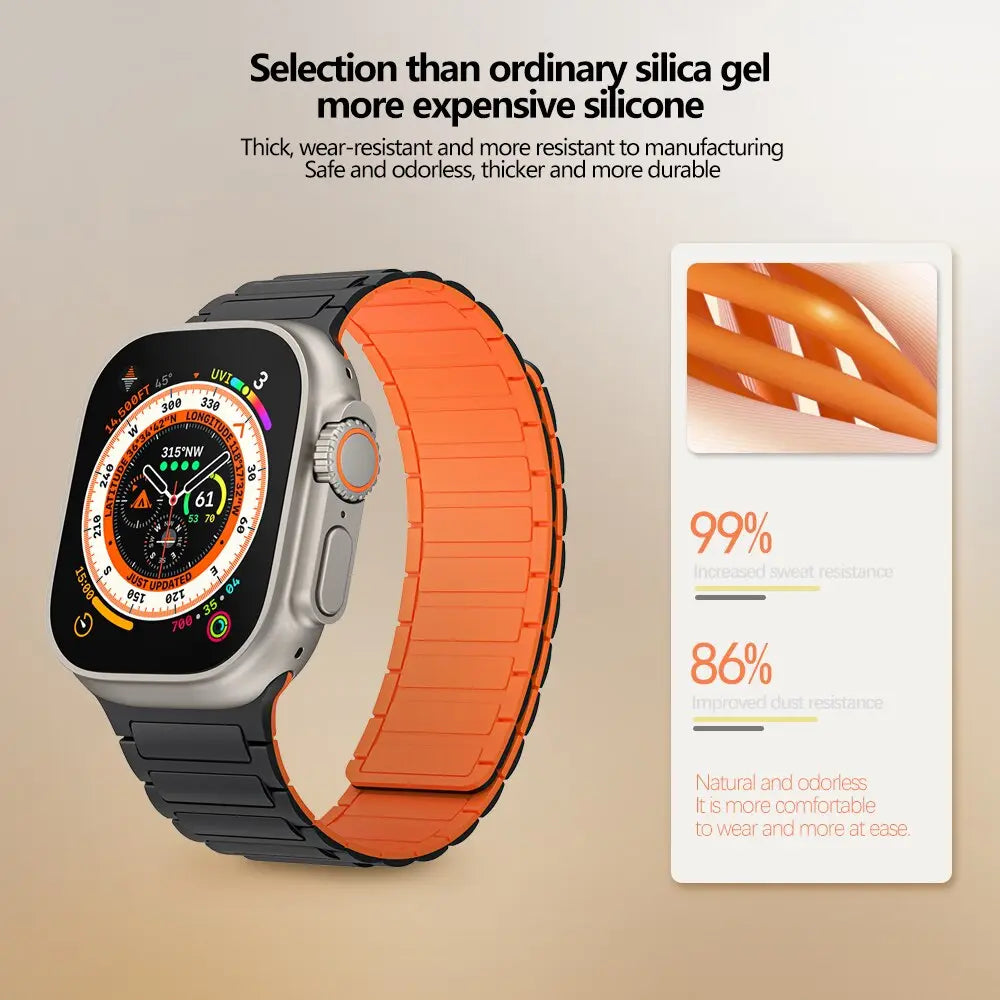 Stretchy Magnetic Sport Watch Strap with Quick-Adjust Fit for 38/40/41mm & 42/44/45/46/49mm Smartwatch Models