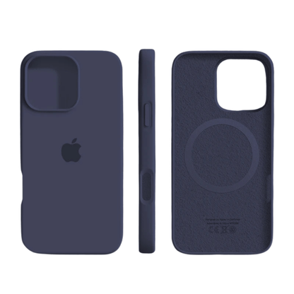 iPhone Case with MagSafe, Slim Silicone iPhone 16 Case with Soft Touch Finish, iPhone 15 Case with Microfiber Lining