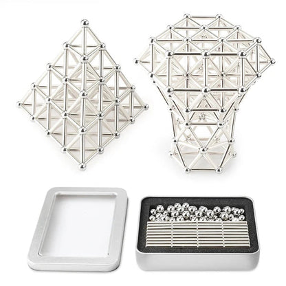 Magnetic Building Tiles | Creative Construction Set with 48 Rods & 35 Balls | Versatile Stress Relief for All Ages