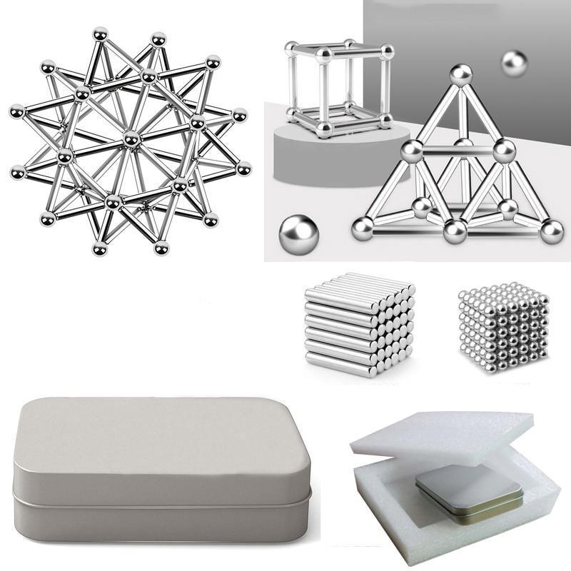 Magnetic Building Tiles | Creative Construction Set with 48 Rods & 35 Balls | Versatile Stress Relief for All Ages