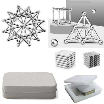 Magnetic Building Tiles | Creative Construction Set with 48 Rods & 35 Balls | Versatile Stress Relief for All Ages