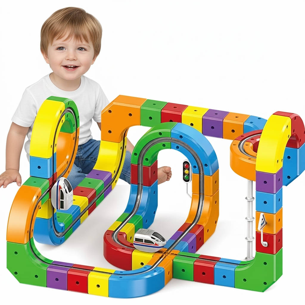 Magnetic Train Track Set | Rechargeable Electric Train with Flexible Design | Creative Play for Kids