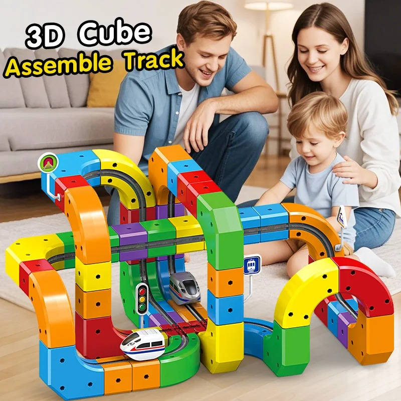 Rechargeable Electric Train Set, Magnetic Train Track Toy with Bendy Tracks, Toy Train Set, Magnetic Building Toy