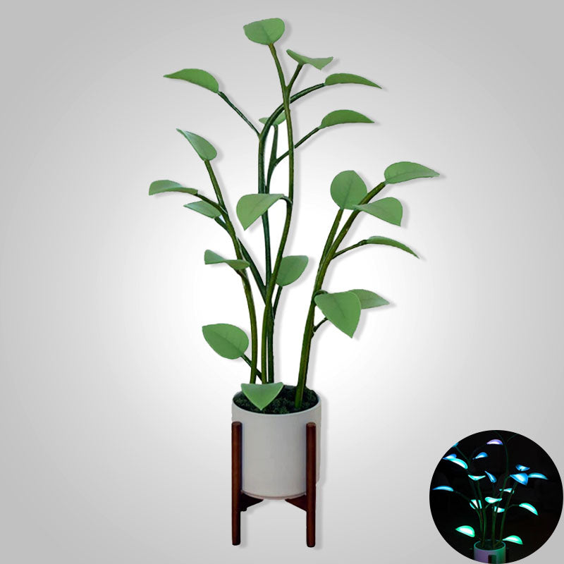 Color-Changing LED Plant Night Light for Bedroom, Living Room & Office – USB Powered Decorative Botanical Lamp with Auto Cycle Lighting