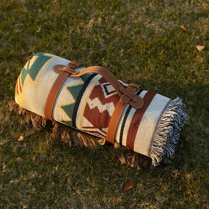 MEXIBREEZE – Bohemian Linen Blanket for Travel & Sofa Use