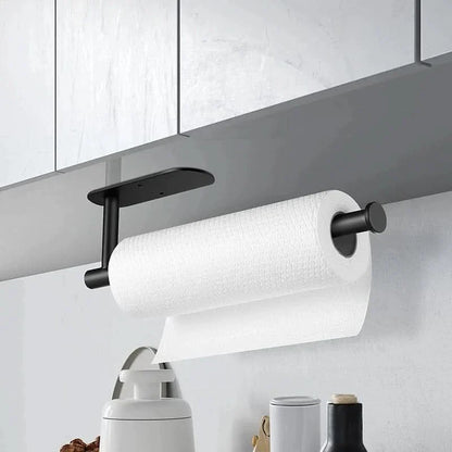 ROLLIX – Stainless Steel Adhesive Paper Towel Holder with Wall Mount Design for Kitchen and Bathroom Organization