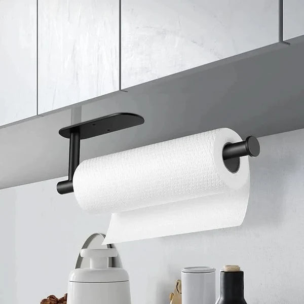 ROLLIX – Stainless Steel Adhesive Paper Towel Holder with Wall Mount Design for Kitchen and Bathroom Organization