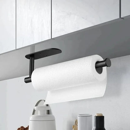 ROLLIX – Stainless Steel Adhesive Paper Towel Holder with Wall Mount Design for Kitchen and Bathroom Organization