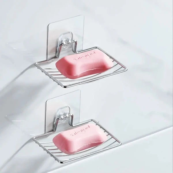 SOAP SHELF – Wall-mounted stainless steel soap rack with drainage design for clean and organized bathroom storage