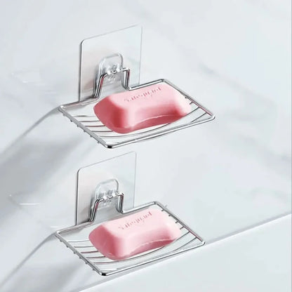 SOAP SHELF – Wall-mounted stainless steel soap rack with drainage design for clean and organized bathroom storage
