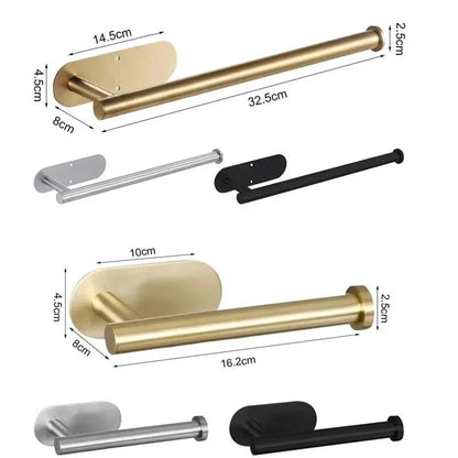 ROLLIX – Stainless Steel Adhesive Paper Towel Holder with Wall Mount Design for Kitchen and Bathroom Organization