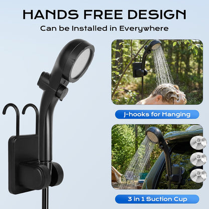AQUAFLOWX – Portable Camping Shower Pump with Digital Display