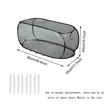 GROWSAFE - Protective mesh greenhouse cover designed to shield plants naturally outdoors.