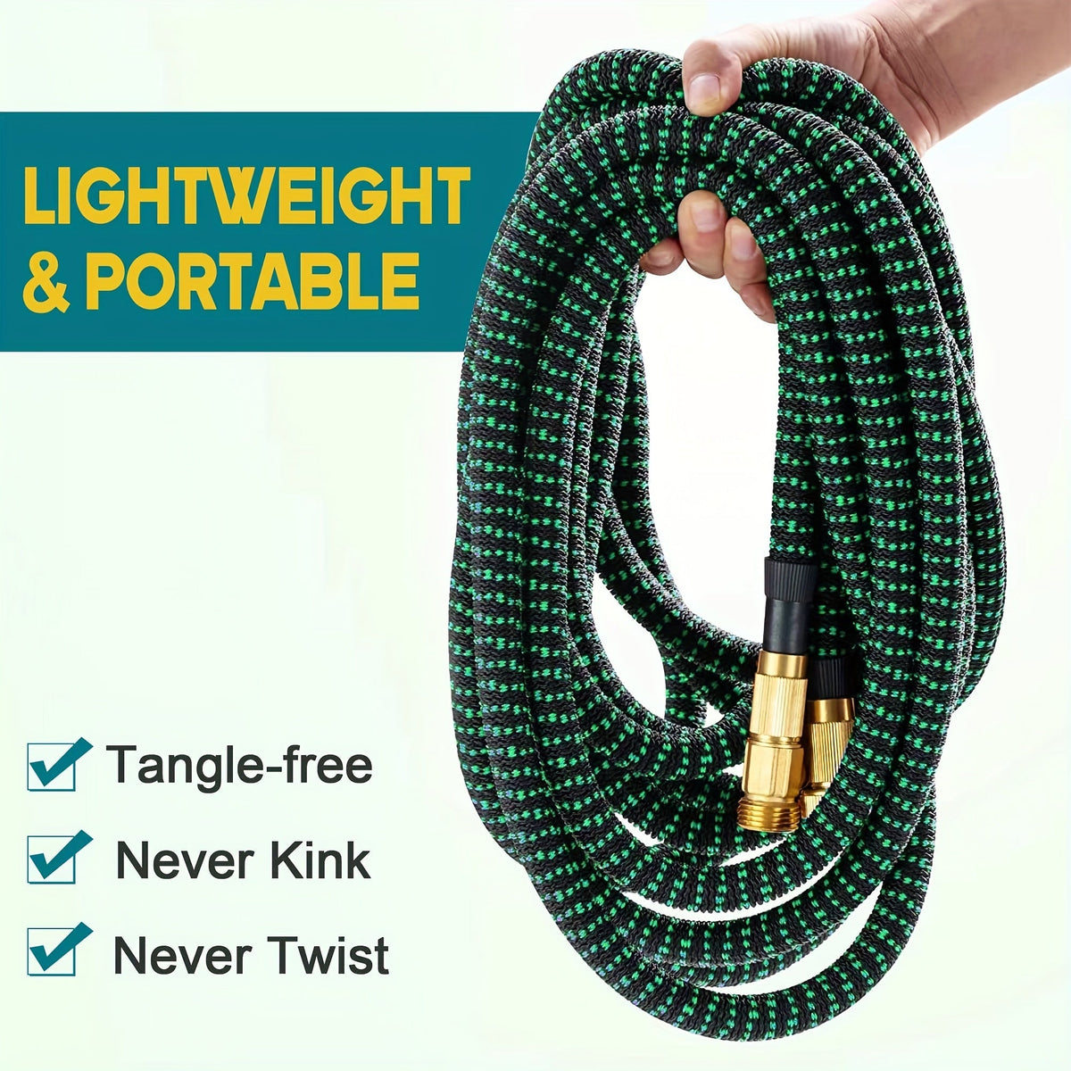 Expandable Garden Hose with Spray Nozzle for Lawn Watering & Car Wash | Lightweight Flexible Water Hose for Yard Irrigation & Outdoor
