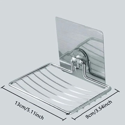 SOAP SHELF – Wall-mounted stainless steel soap rack with drainage design for clean and organized bathroom storage