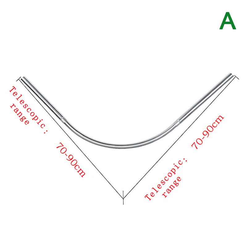 FLEXICURVE – Extendable L-Shaped Shower Curtain Rod with Punch-Free Stainless Steel Installation for Modern Bathrooms