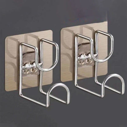 BASIN HOOK – Punch-free stainless steel wall hook for space-saving towel and basin storage in kitchen and bathroom use