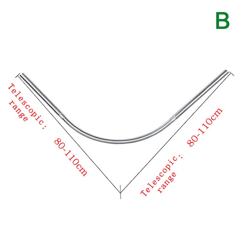 FLEXICURVE – Extendable L-Shaped Shower Curtain Rod with Punch-Free Stainless Steel Installation for Modern Bathrooms