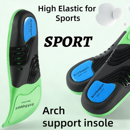 Cushioned Orthotic Inserts with Elevated Midfoot Support for Sneakers and Work Shoes