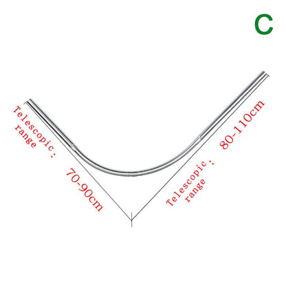 FLEXICURVE – Extendable L-Shaped Shower Curtain Rod with Punch-Free Stainless Steel Installation for Modern Bathrooms