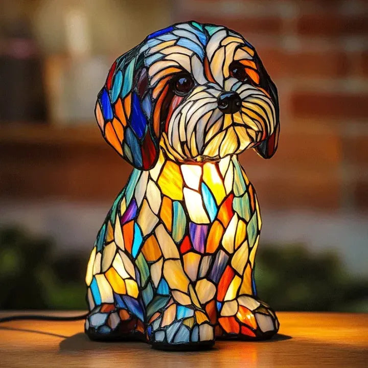 Dog Night Light Sculpture – Handcrafted LED Animal Lamp for Bedside, Nursery & Living Room Decor