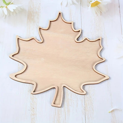 Maplewood Serving Tray - Food-Safe Wood, Autumn Leaf Design