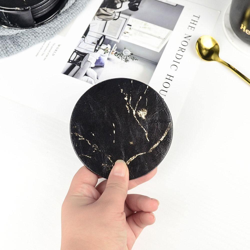 Vegan Leather Coaster Set