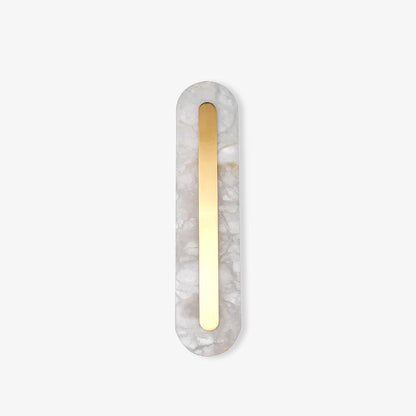 Alabaster Wall Sconce with Brass Accents – Modern LED Fixture for Living Room, Hallway & Bedroom