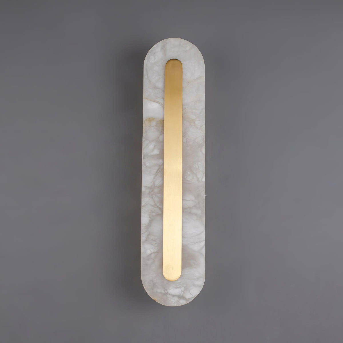 Alabaster Wall Sconce with Brass Accents – Modern LED Fixture for Living Room, Hallway & Bedroom