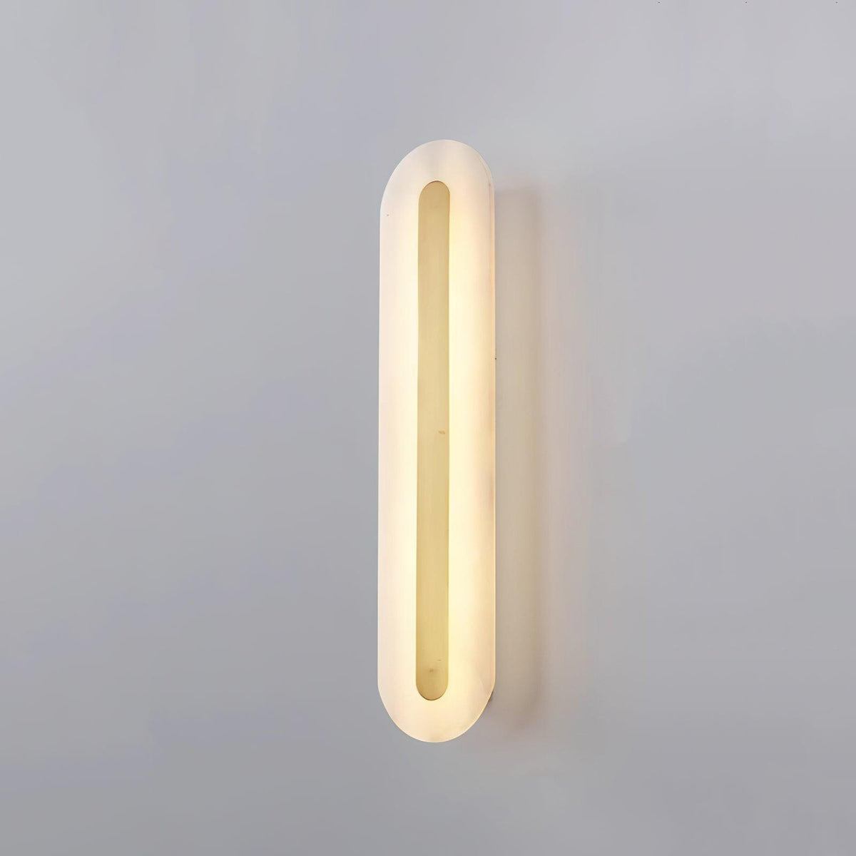 Alabaster Wall Sconce with Brass Accents – Modern LED Fixture for Living Room, Hallway & Bedroom