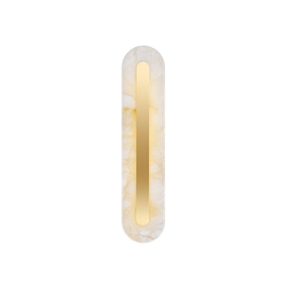 Alabaster Wall Sconce with Brass Accents – Modern LED Fixture for Living Room, Hallway & Bedroom