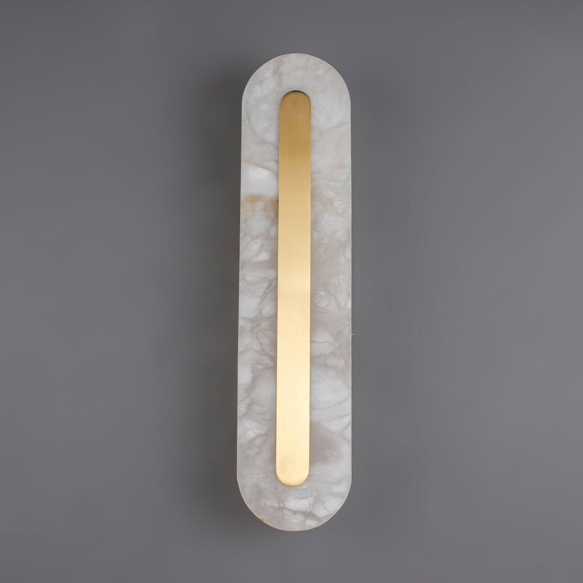 Alabaster Wall Sconce with Brass Accents – Modern LED Fixture for Living Room, Hallway & Bedroom