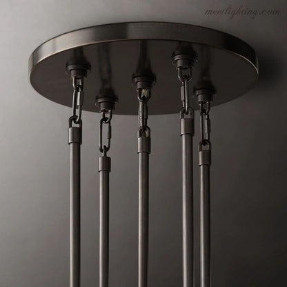 Five-Tier Crystal Chandelier 61 in Diameter 17-Light Statement Ceiling Fixture for Living Room Dining Room Foyer Entryway Hotel Lobby