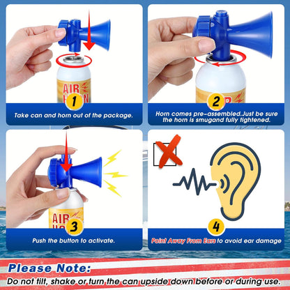 Marine Safety Alert | Portable Air Horn with 122 Decibel Sound | Compact Emergency Signal for Boating