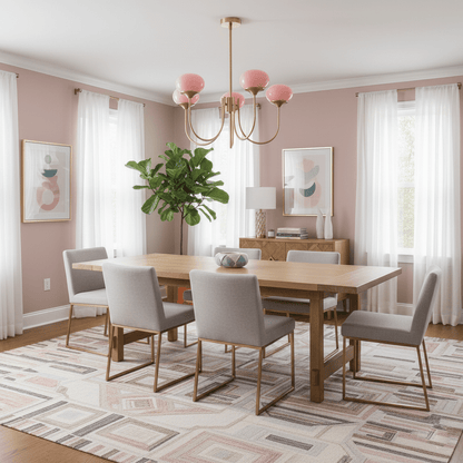 Orb Pendant Light with Adjustable Height Metal Frame and Spherical Shades for Kitchen Island Dining Living Room Bedroom E27 Socket Pink Whit