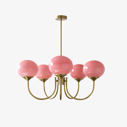Multi-Head Pendant Chandelier with Colored Glass Shades 18-26 in Metallic Finish for Dining Room Bedroom Kitchen Island Overhead Lighting E2