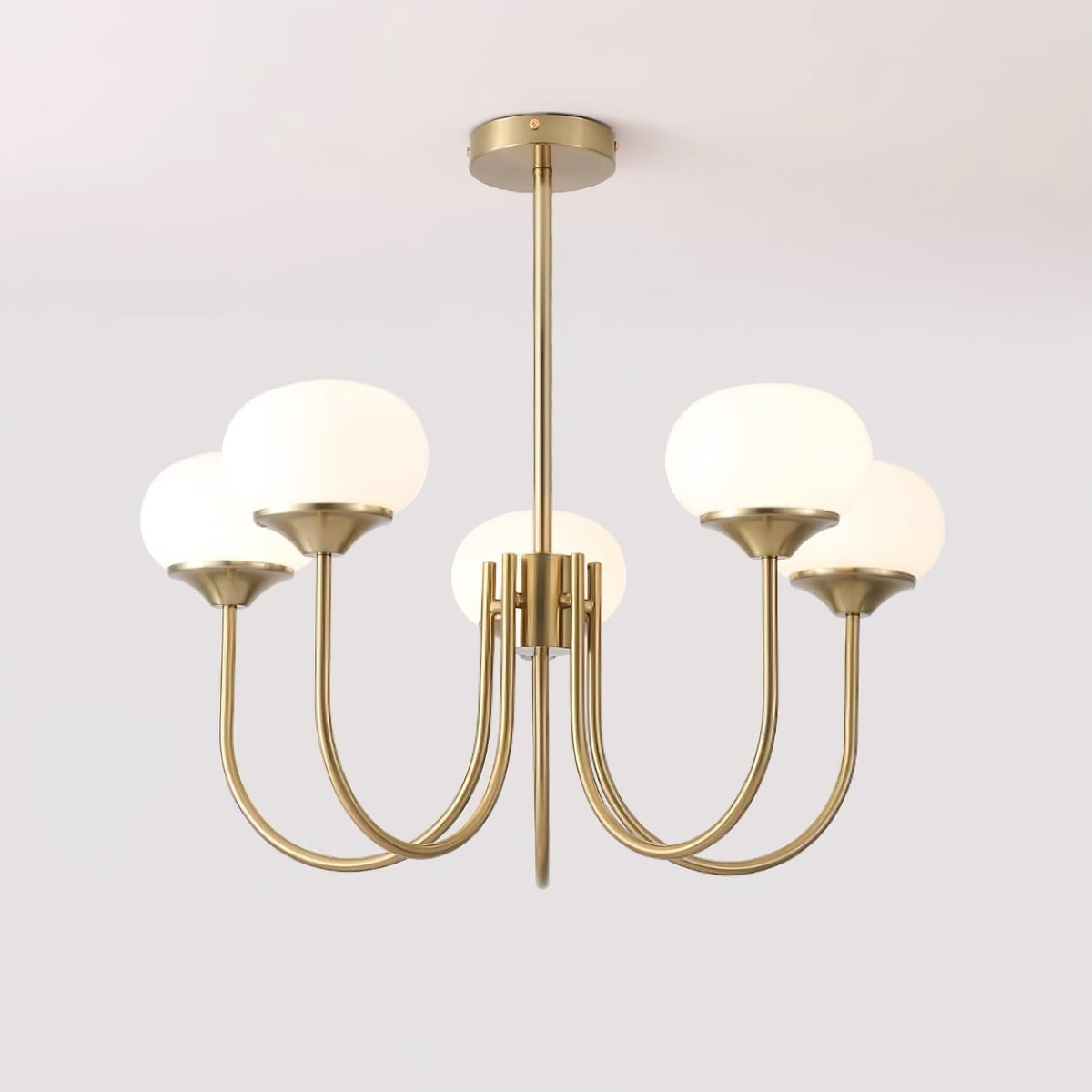 Multi-Head Pendant Chandelier with Colored Glass Shades 18-26 in Metallic Finish for Dining Room Bedroom Kitchen Island Overhead Lighting E2