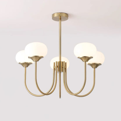 Multi-Head Pendant Chandelier with Colored Glass Shades 18-26 in Metallic Finish for Dining Room Bedroom Kitchen Island Overhead Lighting E2