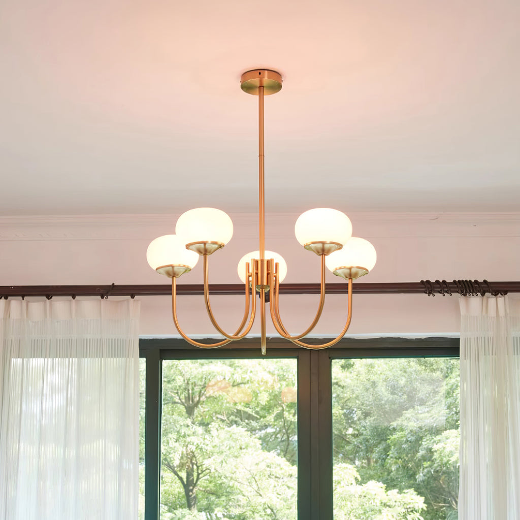 Orb Pendant Light with Adjustable Height Metal Frame and Spherical Shades for Kitchen Island Dining Living Room Bedroom E27 Socket Pink Whit