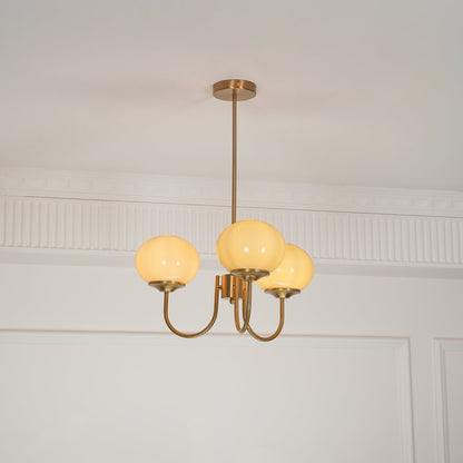 Multi-Head Pendant Chandelier with Colored Glass Shades 18-26 in Metallic Finish for Dining Room Bedroom Kitchen Island Overhead Lighting E2