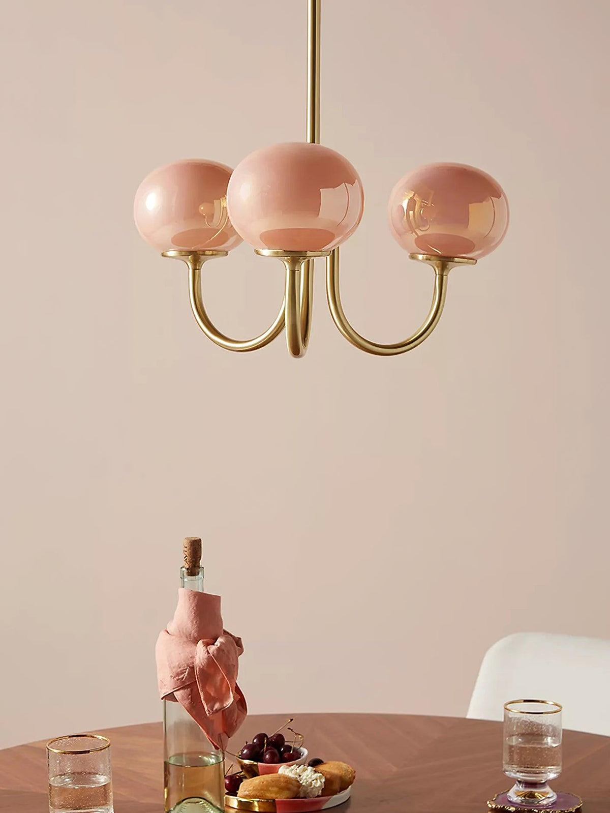 Multi-Head Pendant Chandelier with Colored Glass Shades 18-26 in Metallic Finish for Dining Room Bedroom Kitchen Island Overhead Lighting E2