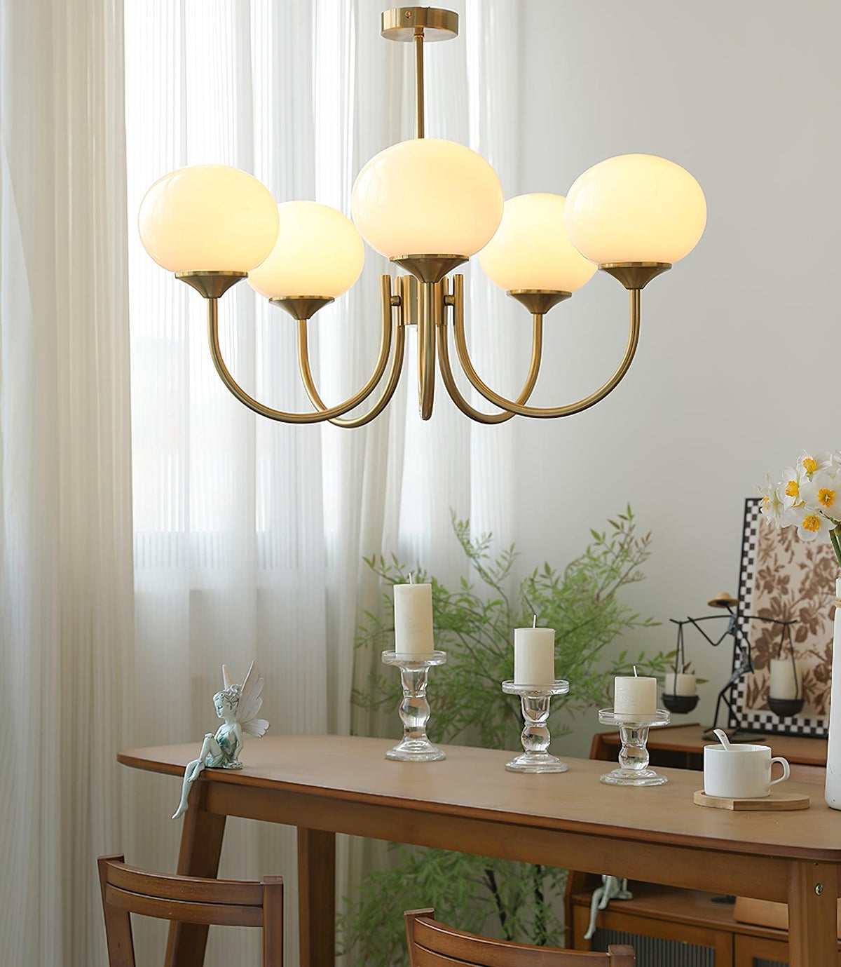 Multi-Head Pendant Chandelier with Colored Glass Shades 18-26 in Metallic Finish for Dining Room Bedroom Kitchen Island Overhead Lighting E2