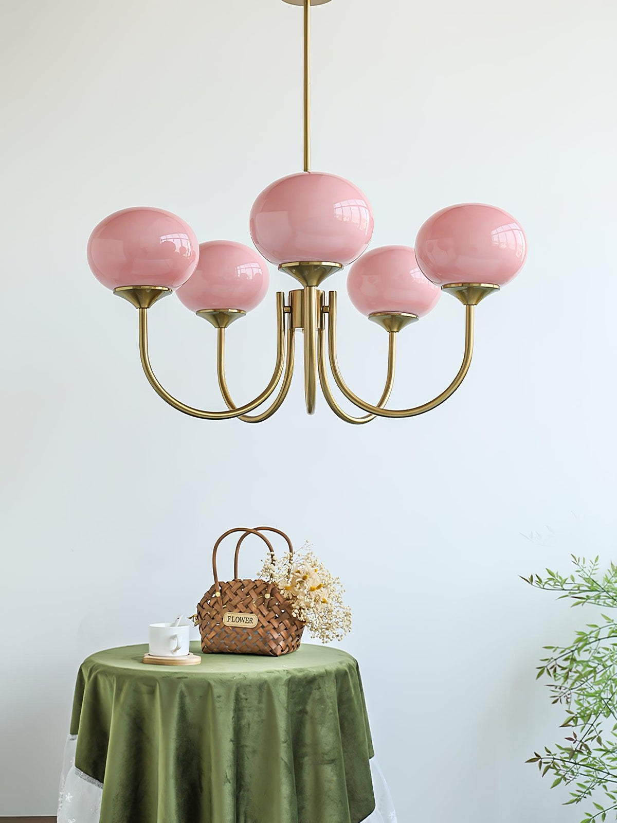 Multi-Head Pendant Chandelier with Colored Glass Shades 18-26 in Metallic Finish for Dining Room Bedroom Kitchen Island Overhead Lighting E2