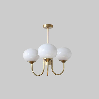 Orb Pendant Light with Adjustable Height Metal Frame and Spherical Shades for Kitchen Island Dining Living Room Bedroom E27 Socket Pink Whit