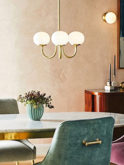 Multi-Head Pendant Chandelier with Colored Glass Shades 18-26 in Metallic Finish for Dining Room Bedroom Kitchen Island Overhead Lighting E2