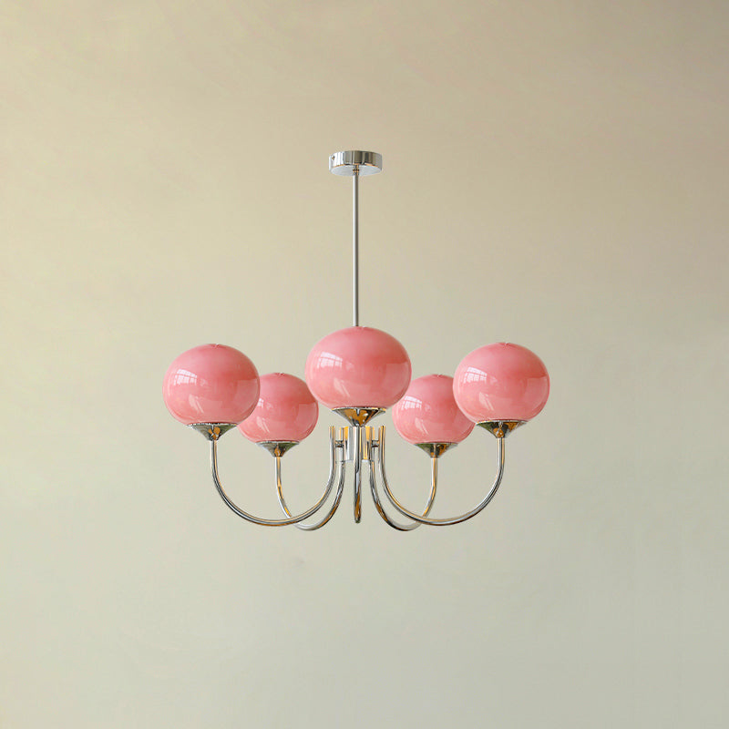 Multi-Globe Suspended Fixture Iron & Tinted Glass Shades E27 Socket for Kitchen Island Dining Area Living Space Bedroom Overhead Illuminatio