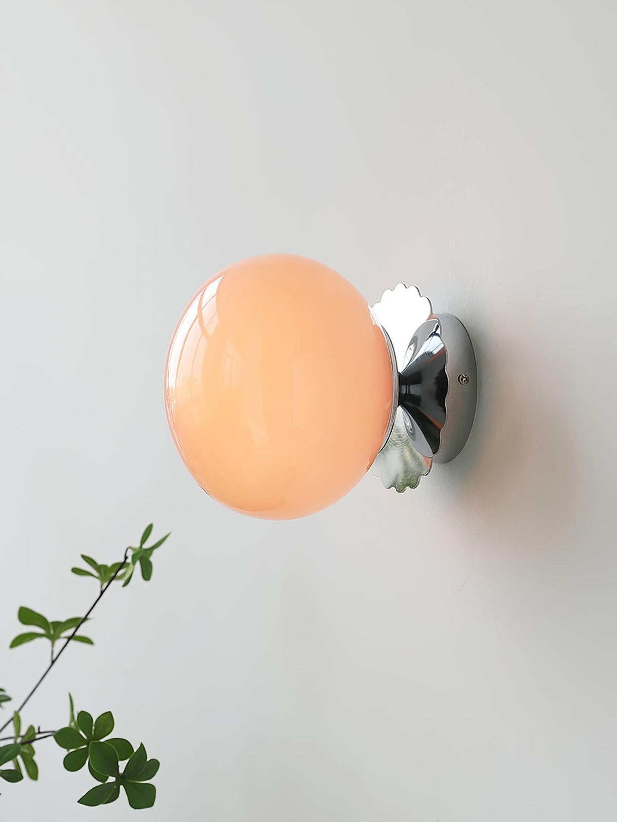 Adjustable Pink Glass Sconce with Metal Frame for Bedroom, Hallway & Living Room | Indoor Ceiling & Wall Mount Fixture E26 E27 Base