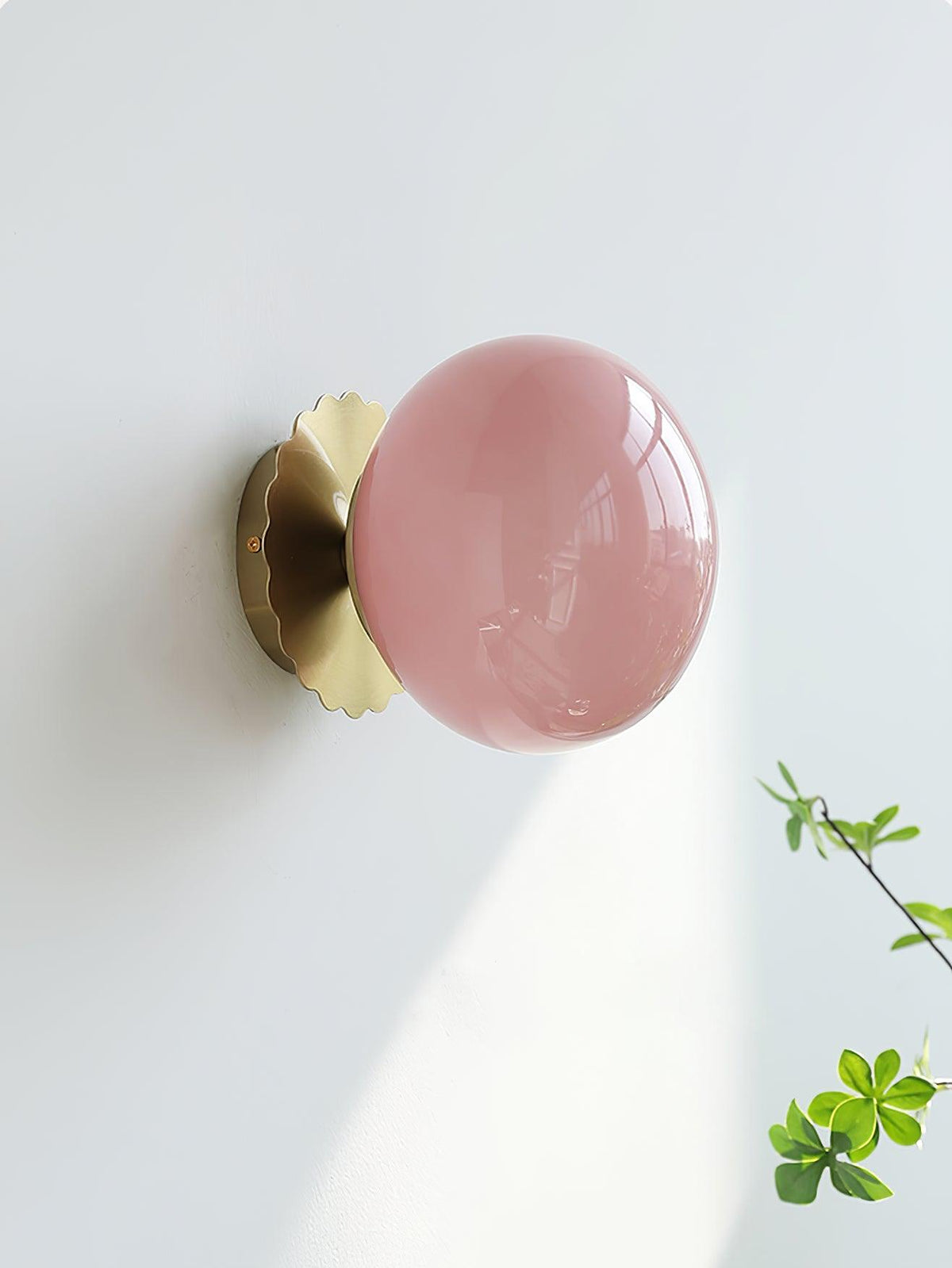 Adjustable Pink Glass Sconce with Metal Frame for Bedroom, Hallway & Living Room | Indoor Ceiling & Wall Mount Fixture E26 E27 Base